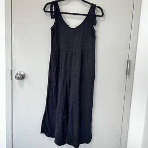 Rewind | Washed Black Wide Leg Jumpsuit